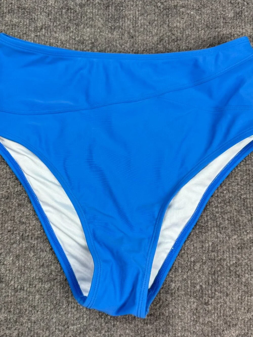 Solid Royal Blue High Rise Bikini Bottom Swimsuit Swim Briefs Size Small